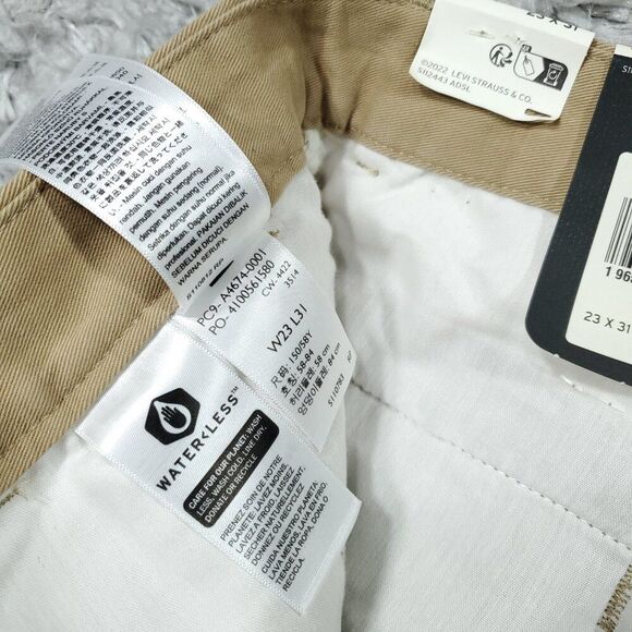 Levi's Baggy Trouser Pants Khaki Tan Twill Loose Y2K Trousers Women's Size 23x31 - Picture 7 of 11